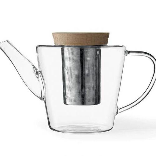 Theepot - infusion - glazen pot met houten deksel- 1,2l